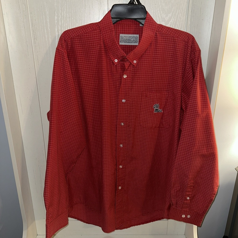 Ole Miss Rebels Campus Specialties Mens Button Down Shirt XL red
